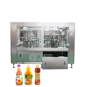 Máquina automática de llenado en caliente de jugo de botella de plástico 3 en 1 7000BPH máquina de llenado aséptico de jugo