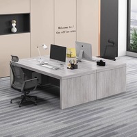 Combinación de escritorio Boss y Treasurer con escritorio de computadora individual Diseño simple y moderno de hierro de lujo para oficina en casa