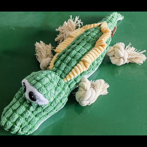 Juguete de Peluche para Perro con Forma de Cocodrilo, de Cuerda de Algodón, Verde, Interactivo, para Cachorros - Product Image 3