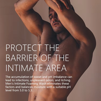 Mousse nettoyante intime pour hommes OEM, anti-démangeaisons, élimination des odeurs, pH équilibré, antibactérienne, pour le corps et la zone inguinale