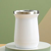 Taza de Mate BORGE Personalizada de Acero Inoxidable con Doble Pared de 10oz, Vaso Térmico Aislado al Vacío para Yerba Mate Argentina