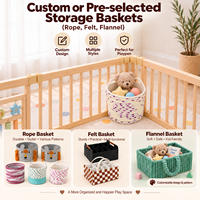 Grand parc de jeu pour bébé en bois, pliable et réglable, avec porte verrouillable pour bébés et tout-petits, à utiliser en intérieur