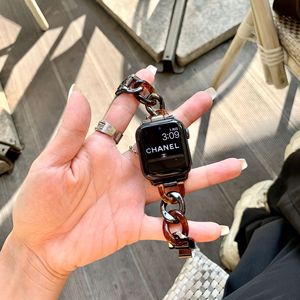 Coolyep – Bracelet de montre universel en résine et <span class=keywords><strong>acier</strong></span> inoxydable de qualité supérieure, épissage métallique, pour <span class=keywords><strong>Apple</strong></span> <span class=keywords><strong>Watch</strong></span> - Product Image 4