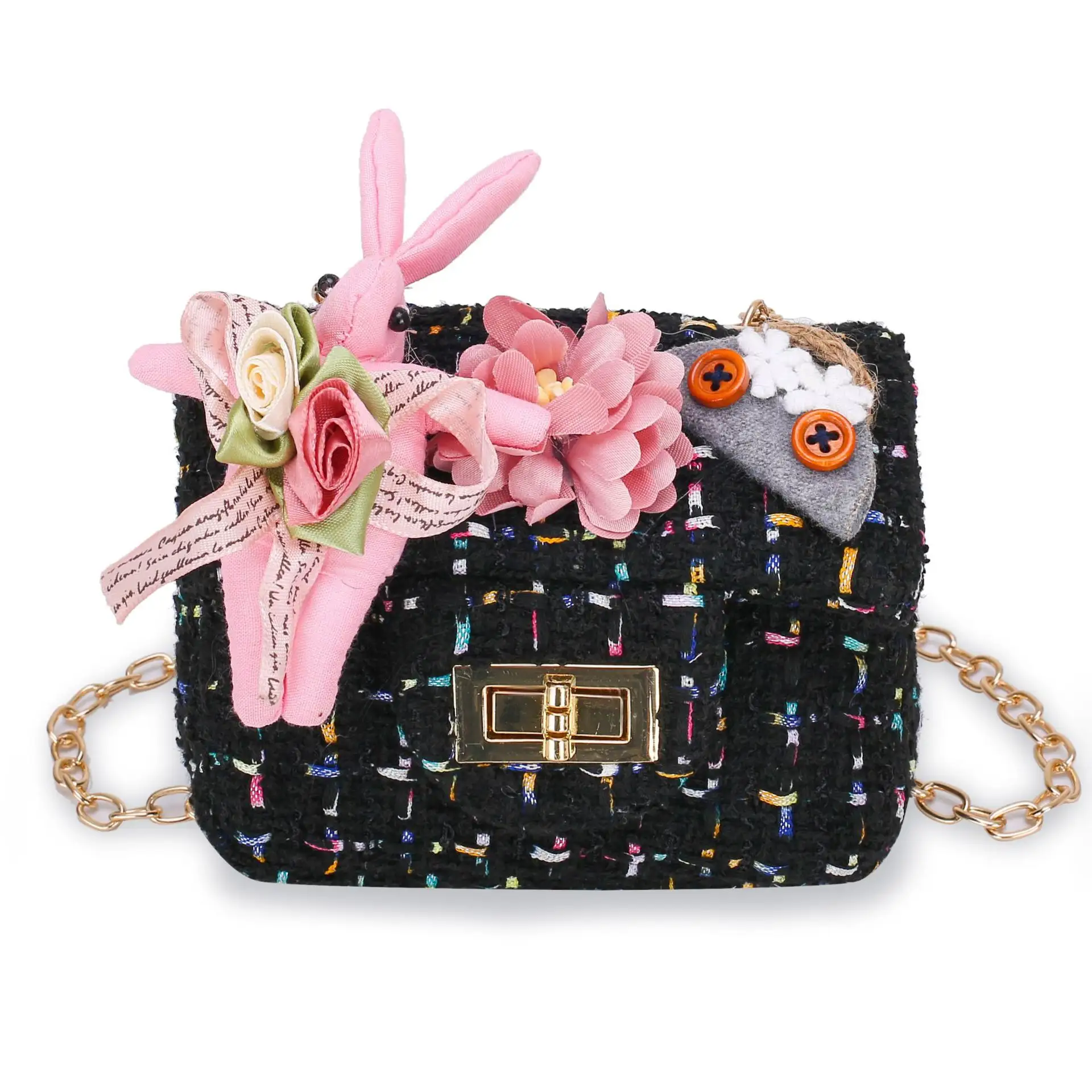 fashion Children's small bags Baby fashion accessories Chain coin purse Cute flower shoulder bag