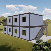 Maison conteneur préfabriquée moderne à deux étages de 40 pieds, personnalisée par SS Factory, avec portes en panneaux sandwich, balcon, appartement duplex extérieur