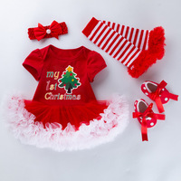 Ensemble de 4 pièces pour bébé, combinaison en coton pour enfants, directement de l'usine, avec des motifs de Père Noël et d'arbre de Noël en dessin animé
