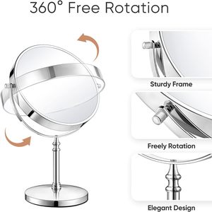 <span class=keywords><strong>Espejo</strong></span> de maquillaje de doble cara <span class=keywords><strong>Espejo</strong></span> cosmético <span class=keywords><strong>360</strong></span> <span class=keywords><strong>Espejo</strong></span> de tocador de escritorio giratorio - Product Image 3