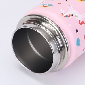 Outdoor Sports 12Oz Child Kid <b>Children</b> Double Wall Stainless Steel Vacuum Flask Water Bottle With Straw & Dual Lids and Handle - Product Image 5