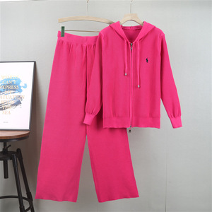 Set <span class=keywords><strong>Donna</strong></span> 2025 Antirughe <span class=keywords><strong>con</strong></span> <span class=keywords><strong>Cardigan</strong></span> <span class=keywords><strong>con</strong></span> <span class=keywords><strong>Cappuccio</strong></span> e Zip + Pantaloni a Gamba Larga, Completo Casual Autunnale a Maniche Lunghe di Lusso Due Pezzi Sportivo - Product Image 3