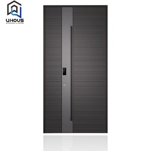 Porte contemporaine en aluminium avec boîte <span class=keywords><strong>aux</strong></span> <span class=keywords><strong>lettres</strong></span> et sonnette intégrées Vision nocturne à 180 ° Résolution 2K pour l'entrée - Product Image 5