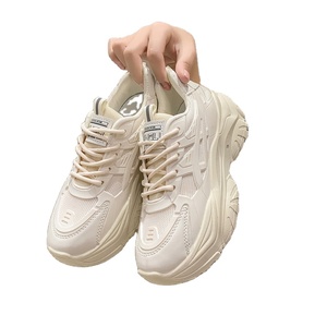 2023 Lace up Running <b>Shoes</b> for Women <b>Height</b> <b>Increasing</b> Breathable Fashion Style Walking Style All Season - Product Image 1