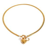 Nouveau Style Lettre Charme Pendentif En Acier Inoxydable Collier Perle Diy Pendentif 18k Pvd Enduit De Mode Bijoux Collier Cadeau