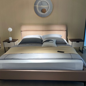 เตียงขนาดควีนไซส์แบบเรียบง่ายทันสมัยเตียงขนาดคิงไซส์หุ้มเบาะหนังแท้ - Product Image 3