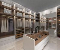 Armoire modulaire pliable SANTOPOVA avec porte en verre moderne, éclairage intégré et design de rangement ouvert