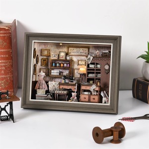 Cornice Fotografica Stereo Fai-da-Te, Cabina Giocattolo Artigianale, Puzzle 3D Educativo Creativo, Modello <span class=keywords><strong>di</strong></span> Scena in Legno Assemblato, Montabile a Parete - Product Image 3