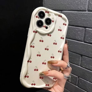 Funda Protectora para Teléfono Móvil con Diseño de Lazo y Estampado de Cerezas, Estilo Lente, Pintura UV, Resistente a Impactos, TPU, para S10 S20 S30 <span class=keywords><strong>S40</strong></span> - Product Image 1