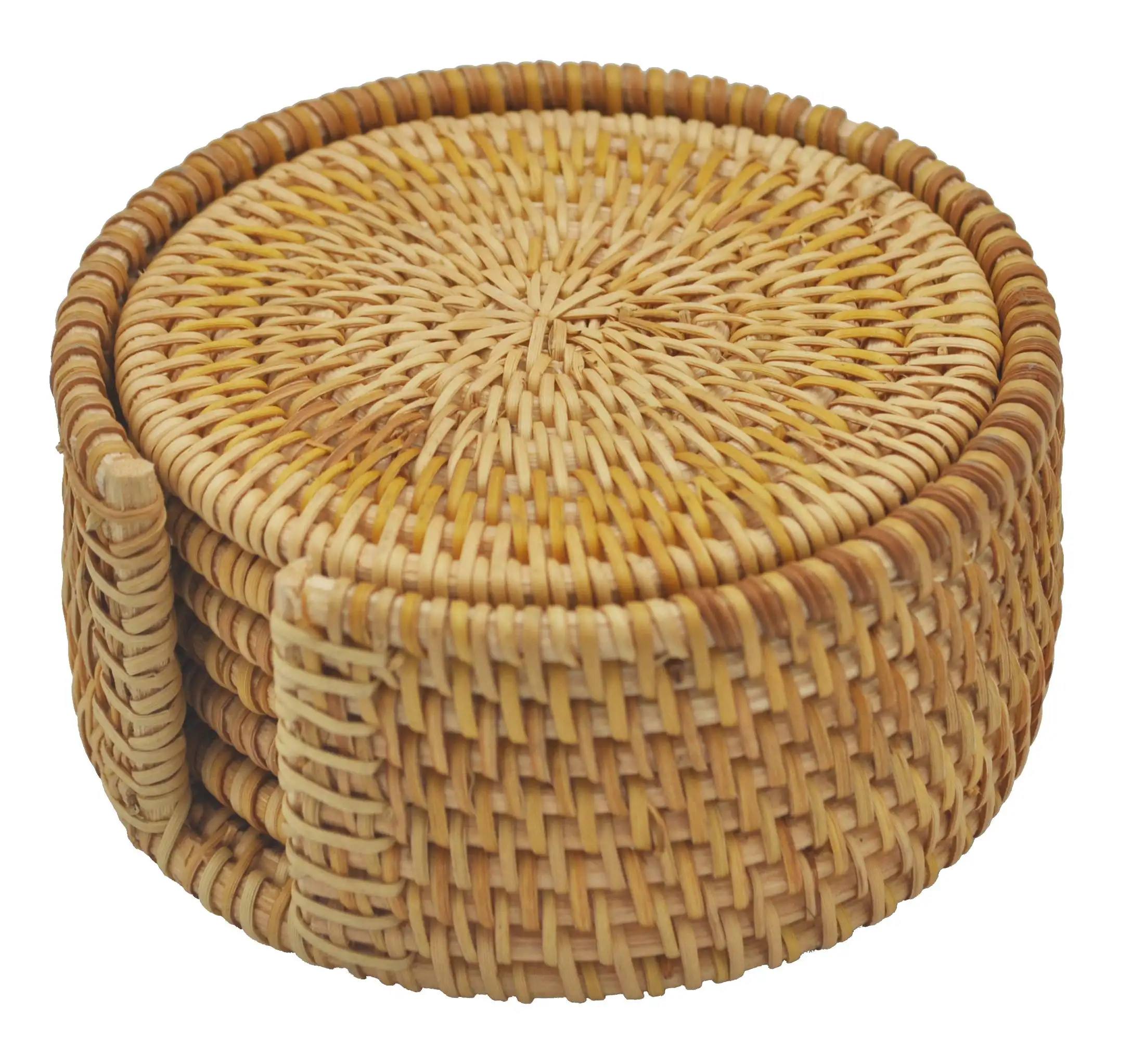 Placemat Pad Coasters Kitchen Table Mats rattan coaster Bowl Mats Padding Mat Insulation Pad Round Placemats Hand-made