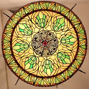 Lámpara Colgante LED Tiffany de 18 Pulgadas con Diseño de OVNI, Estilo Sudeste Asiático, para Sala de Estar y Dormitorio, Lámparas de Techo y Colgantes - Product Image 5