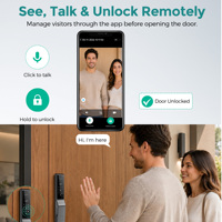Cerradura Inteligente WiFi SJJ Totalmente Automática para Madera con Reconocimiento Facial, Vena de la Palma, Cámara de Mirilla, Videoportero y Desbloqueo Remoto a través de la App Tuya