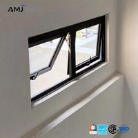 Ventanas de Aluminio con Marco de Vidrio Impermeable y Manivela, Económicas para Casas Pequeñas, Ventanas Abatibles para Sótanos