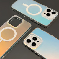 Étui de téléphone de luxe en TPU antichoc avec support de téléphone pour les téléphones mobiles magnétiques 11/12/13/14/15/16 Pro Max