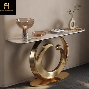 <span class=keywords><strong>Consolle</strong></span> Lunga in Pietra Sinterizzata di Lusso Italiana, Tavolo da Ingresso Retrò Francese per Corridoio - Product Image 4