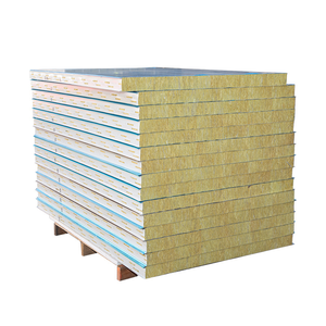 Panneau sandwich en laine de roche en acier galvanisé, ondulé, anti-corrosion, matériau durable, panneau sandwich en laine de roche pour mur d'entrepôt - Product Image 3