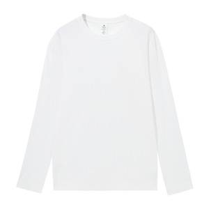 Offres Spéciales personnalisé unisexe décontracté mode 100% coton col rond couleur unie pull à manches longues T-<span class=keywords><strong>shirt</strong></span> pour les femmes - Product Image 2