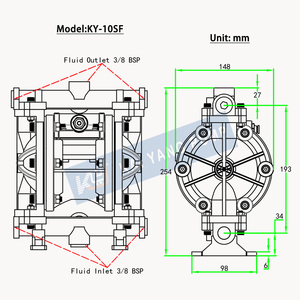 KY-10SFYJFF fluoroplastic alpha hydroxy axit bơm: khí nén, để bán. Thích hợp để vận chuyển các giải pháp ăn mòn. - Product Image 5