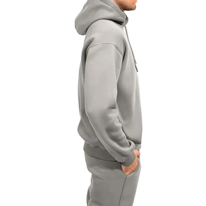 เสื้อฮู้ดดี้ผู้ชายคุณภาพสูงแบบสั่งทำพิเศษ ทรงหลวม ไหล่ตก ผ้าฟลีซคอตตอน 100% ไซส์ใหญ่พิเศษ - Product Image 3