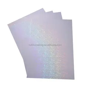 Pretty A4 Holographic Laminate Sheet Plastic Overlay Film Gloss Star Embossed Sparkle Adhesive PVC Cold Laminating Film