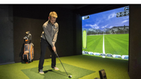 Système de simulateur de golf gonflable, moniteur de lancement de golf et simulateur, salle de simulateur de golf