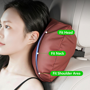 <span class=keywords><strong>Almohada</strong></span> de Viaje Ergonómica de Lujo en Cuero PU Nappa, Suave y Transpirable, con Soporte <span class=keywords><strong>Cervical</strong></span> y Lumbar para <span class=keywords><strong>Auto</strong></span> - Product Image 2