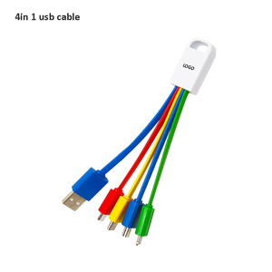 Câble de charge personnalisé avec logo 4 en 1, mini porte-clés, téléphone portable, tablette, appareil intelligent, type C, micro USB - Product Image 1