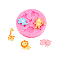 Moules en silicone en forme d'animaux mignons (lions, girafes, singes, éléphants) – Idéaux pour les créations en chocolat, résine et plâtre