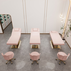 Camilla de Masaje Facial Eléctrica de Lujo en Cuero Rosa, Base de Acero Inoxidable de Doble Cilindro, Camilla de Belleza con Calefacción para Salón de <span class=keywords><strong>Masajes</strong></span> - Product Image 2