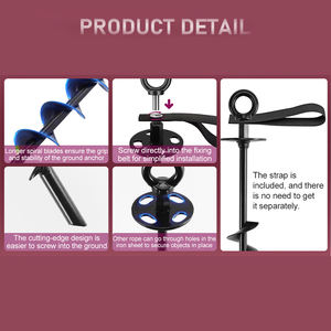 <span class=keywords><strong>Kit</strong></span> <span class=keywords><strong>d</strong></span>'<span class=keywords><strong>ancrage</strong></span> robuste pour trampoline, pivotant à 360°, en métal, pour trampolines, tentes de camping et balançoires - Product Image 4