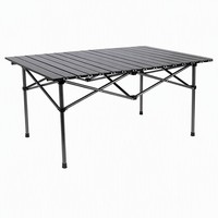 Table de camping pliable robuste - Tissu Oxford durable et métal, table portable d'extérieur pour pique-nique, plage, barbecue