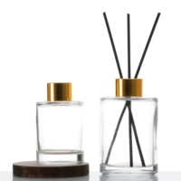 Bouteille d'aromathérapie en verre transparent de 120 ml, décoration d'intérieur, diffuseur sans flamme, bouteille vide