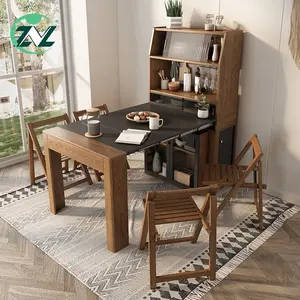 可延伸桌子木库设计MDF桌子带椅子控制台角落餐桌