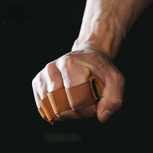Ceinture d'assistance fitness en cuir <span class=keywords><strong>de</strong></span> vachette, protection des paumes, <span class=keywords><strong>gants</strong></span> <span class=keywords><strong>de</strong></span> protection à quatre doigts, équipement antidérapant pour barre horizontale A008 - Product Image 6