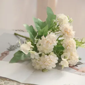 독특한 디자인 아름다운 수국 인공 꽃 국화 화분 인공 꽃