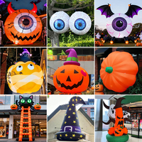 Œil géant gonflable LED personnalisé, directement de l'usine, pour décoration d'Halloween, fête en extérieur, jardin, accessoire de maison hantée, en PVC et tissu Oxford