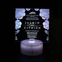 Tarjetas de Menú Acrílicas LED con Base, Tarjetas de Invitación Personalizadas con LED, Tarjetas de Mesa con Números y Nombres, Gran Venta