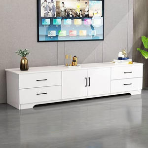 Mueble de TV de madera maciza, mueble de almacenamiento para sala de estar con cajón para prevenir el moho, 3 compartimentos - Product Image 2