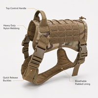 Ensemble Harnais, Collier et Laisse Tactique 3-en-1 pour Chien – Gilet Anti-Traction Robuste avec Poignée MOLLE – Vente en Gros OEM ODM