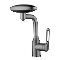 Robinet de lavabo classique poli en acier inoxydable à poignée unique, à poser sur le plan, monotrou, pour salle de bain, couloir, salon, chambre, salle à manger, salle de sport