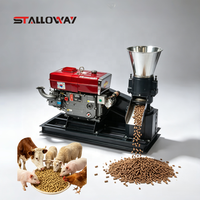 Nouveau Granulateur Portable Diesel STALLOWAY-180 8HP à 4 Rouleaux pour Bétail, Moutons et Élevages, Production 150-200kg/h (Modèle 2026)
