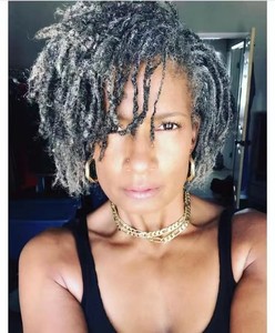 Perruques à lacets pour femmes avec dreadlocks grises, cheveux gris sel et poivre, extensions de cheveux, tresses, <span class=keywords><strong>coiffure</strong></span> - Product Image 6