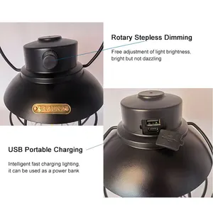 Detachable Rotating Adjustable Brightness Camping Lights Waterproof Emergency Power Bank LED Rechargeable Camping Lantern